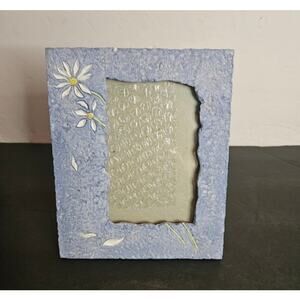 Frame Stonewashed Blue Resin Daisy Flower Portrait Landscape Picture Rectangle